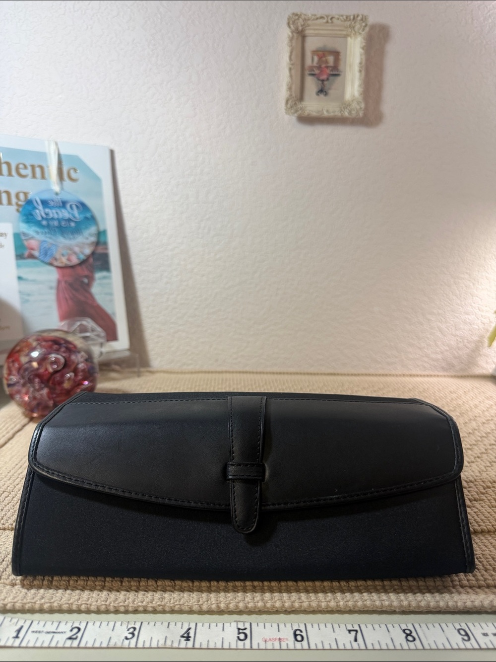 Eddie Bauer Black Fold-Over Cosmetic / Jewelry Case